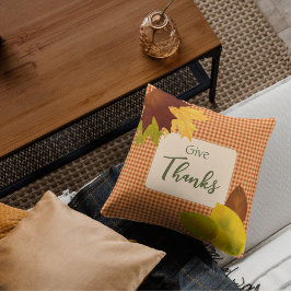 Cojín decorativo de Acción de Gracias de Gingham d