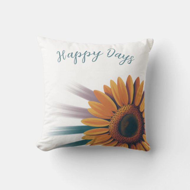 Cojín decorativo de acento girasol - "Días felices (Anverso)