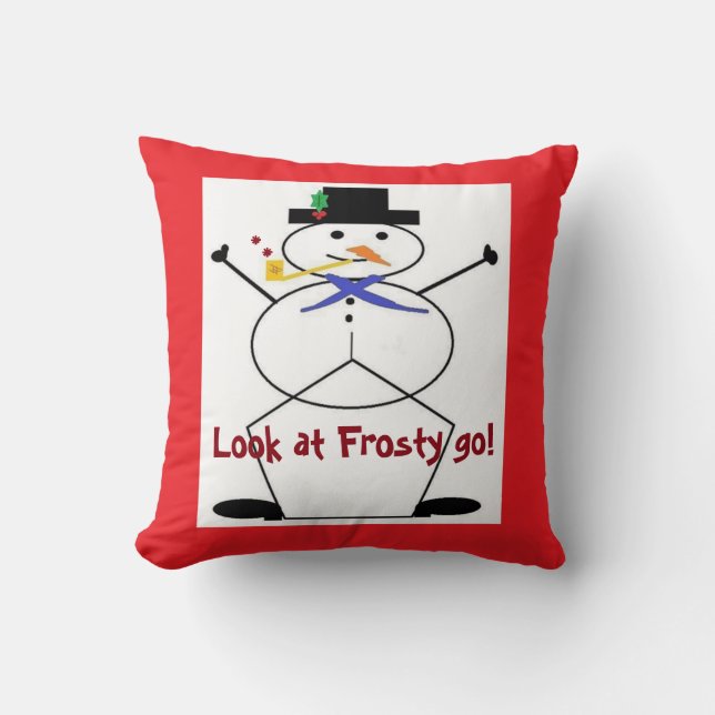 Cojín decorativo de acento poliéster "Frosty the S (Anverso)