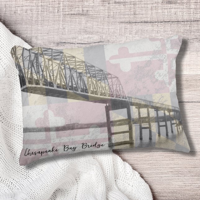 Cojín decorativo de Acentos del Puente Maryland Ba (A beautiful throw pillow with the Chesapeake Bay Bridge, to show your love of Maryland!)