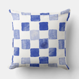 Cojín decorativo de acuarela azul