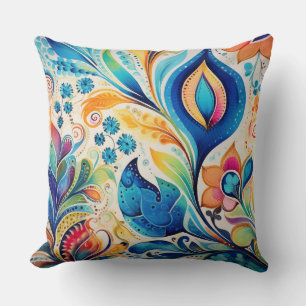 Cojín decorativo de acuarela Boho