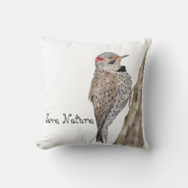 Cojín decorativo de acuarela de pájaro