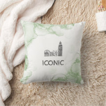 Cojín decorativo de acuarela de tono londinense