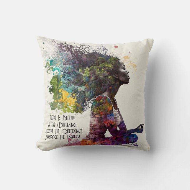 Cojín decorativo de adopción de mujeres inspiradas (Anverso)