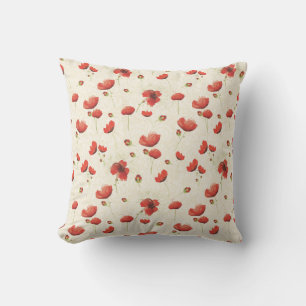 Cojín decorativo de Adormidera Roja
