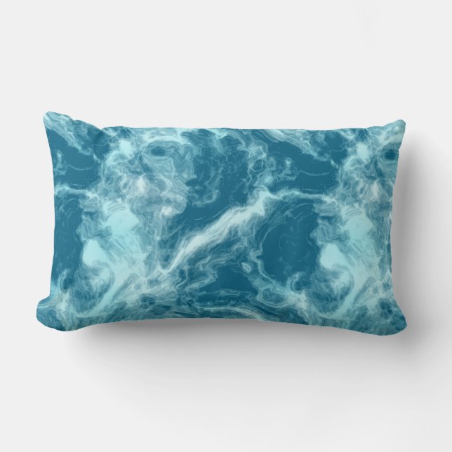 Cojín decorativo de agua azul (Anverso)