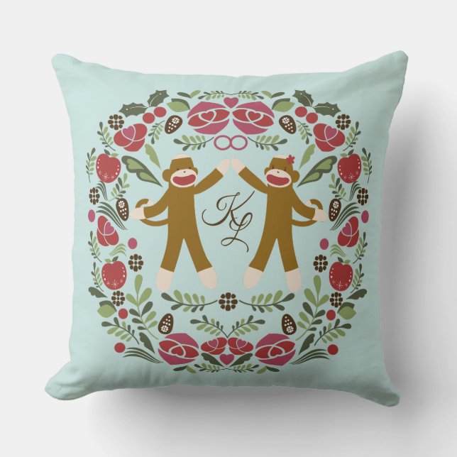 Cojín decorativo de Alegría de Mono Sock (Anverso)