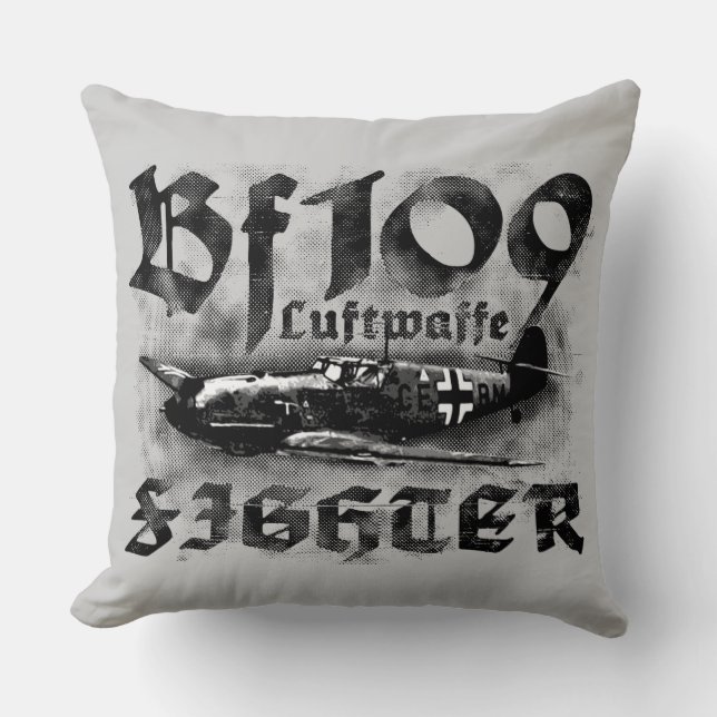 Cojín decorativo de algodón Bf 109 Grado A 20x20 (Anverso)
