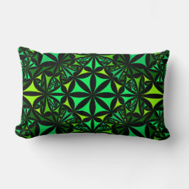 Cojín decorativo de algodón verde fractal