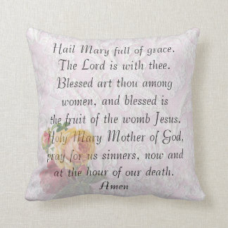 Cojín Decorativo De "almohada católica Maria del saludo" del rezo