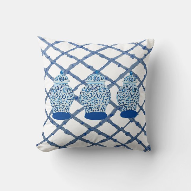 Cojín decorativo de almohada del jarrón de jengibr (Anverso)