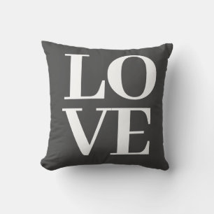 Cojín decorativo de amor blanco gris moderno de Gu