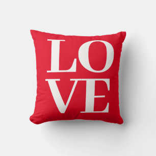 Cojín decorativo de amor blanco rojo moderno de Gu