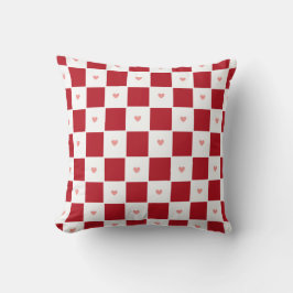 Cojín decorativo de amor de Red Checkered