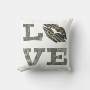 Cojín decorativo de amor del ejército