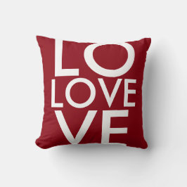 Cojín decorativo de amor inversible rojo y negro