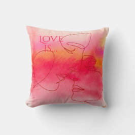 Cojín decorativo de amor moderno - Pareja acuarela