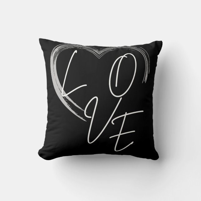 Cojín decorativo de amor negro (Anverso)