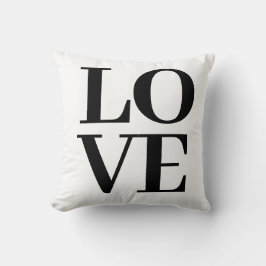 Cojín decorativo de amor negro blanco moderno de G