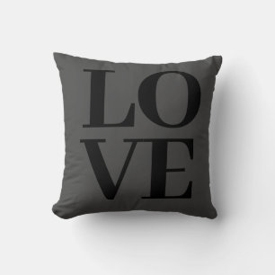Cojín decorativo de amor negro gris moderno de Gua