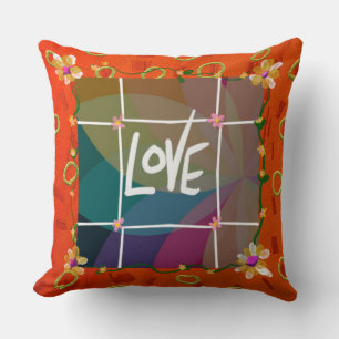 Cojín decorativo de amor y flores