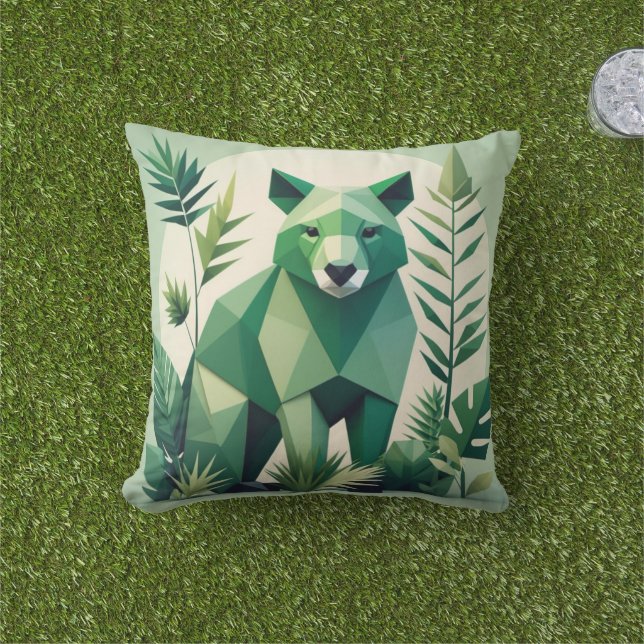 Cojín decorativo de animales geométricos modernos (Césped)