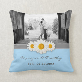 Cojín decorativo de Aniversario del Boda Azul Dais