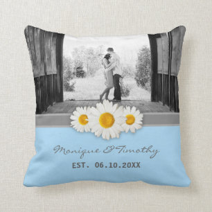 Cojín decorativo de Aniversario del Boda Azul Dais