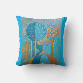 Cojín decorativo de árbol azul