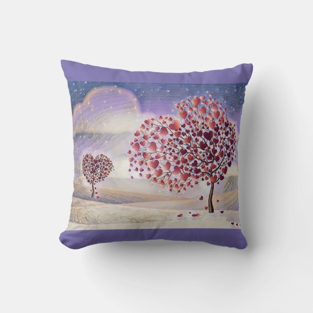 Cojín decorativo de árbol de amor (Anverso)