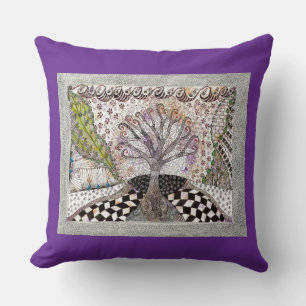 Cojín decorativo de árbol de lavanda