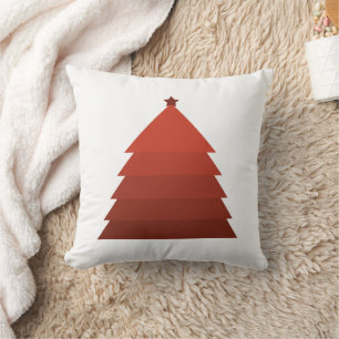 Cojín decorativo de árbol de Navidad rojo
