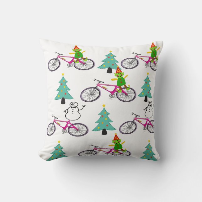 Cojín decorativo de árboles de Navidad, hombre de  (Anverso)