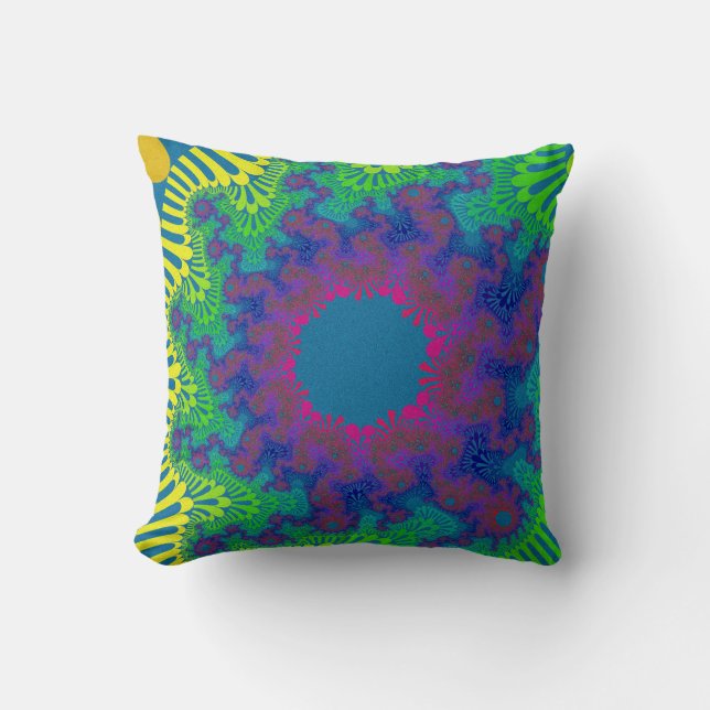Cojín decorativo de arcoiris verde personalizado (Anverso)