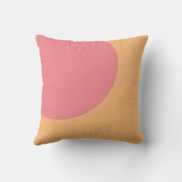Cojín decorativo de arte abstracto naranja y rosa