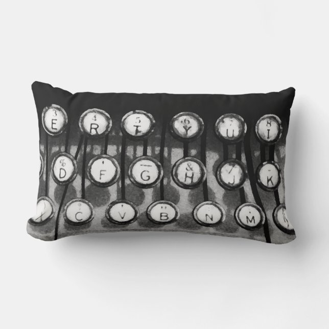 Cojín decorativo de arte clave de máquina de escri (Anverso)