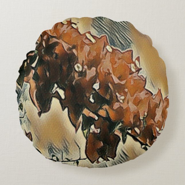 Cojín decorativo de arte de árbol Rosa (Anverso)