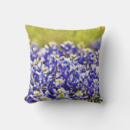 Cojín decorativo de Arte de Flores de Texas Bluebo