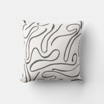 Cojín decorativo de arte de líneas abstractas
