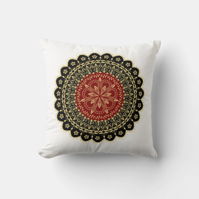 Cojín decorativo de arte de Mandala (Anverso)
