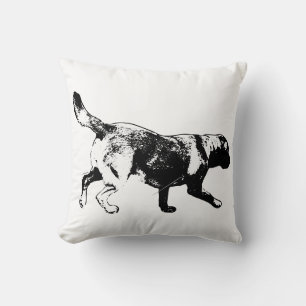 Cojín decorativo de arte de tinta de Labrador en f