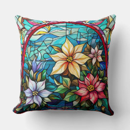 Cojín decorativo de Arte de Vidrio Manchado - Flor