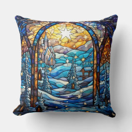 Cojín decorativo de Arte de Vidrio Manchado - Flor