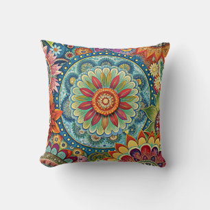 Cojín decorativo de arte hippie