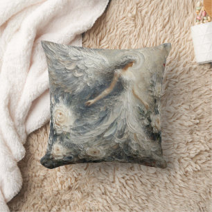 Cojín decorativo de arte Impasto Faux Relief Angel