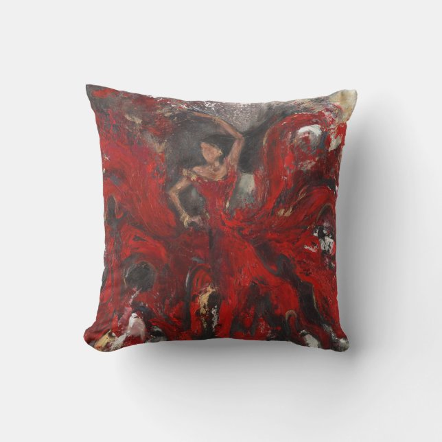 Cojín decorativo de arte "Pequeño Rojo" (Anverso)