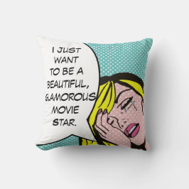 Cojín decorativo de arte pop de estrella de cine