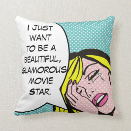 Cojín decorativo de arte pop de estrella de cine