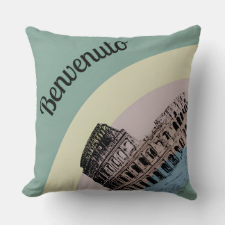 Cojín decorativo de Arte Retro Benvenuto Roma Colo